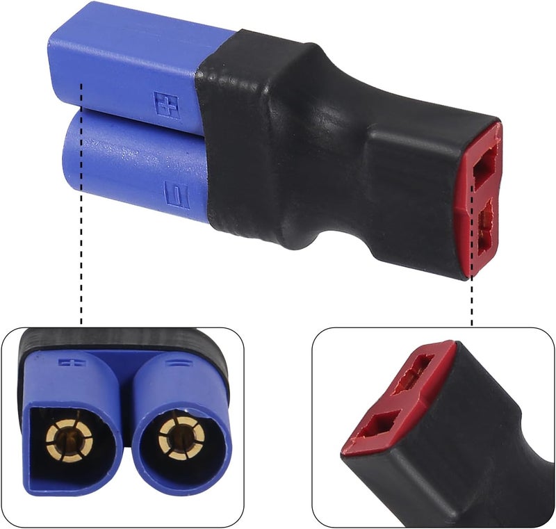 Meimom 8pcs (4 Pairs) EC5 to T-Plug Style Male Female RC Connector Adapter, T-Plug to Male Female EC5 Connector Adapter No Wires RC LiPo Battery Connectors - Image 4